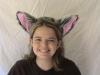 Long-haired grey and white wolf ears