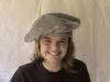 Grey velvet beret