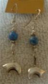lapis and silver bear earrings