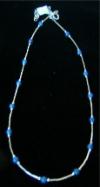 lapis bead and silver necklace