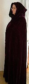 red velvet robe with hood