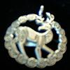 Round Sterling Silver Deer Pendant